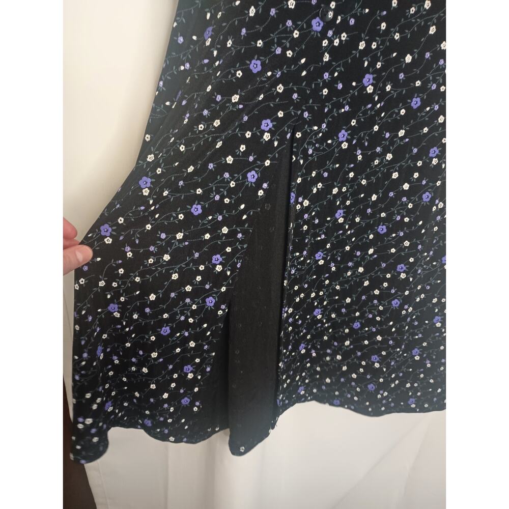 Vtg Briggs Dark Cottagecore Floral Maxi Skirt XL Button Slit Whimsigoth Y2K 90s - Picture 5 of 10